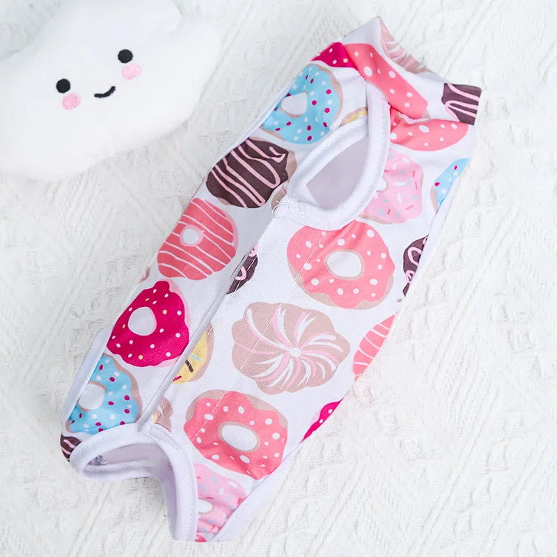 Cat Recovery Suit - Donut print / S