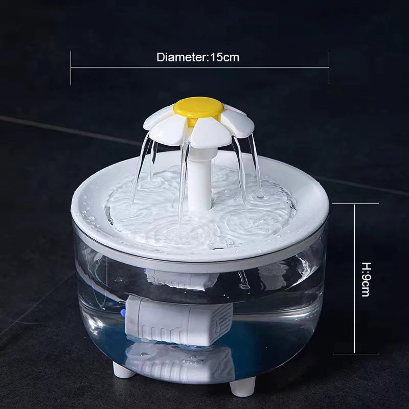 Flower Cat Water Fountain, 1.2 L