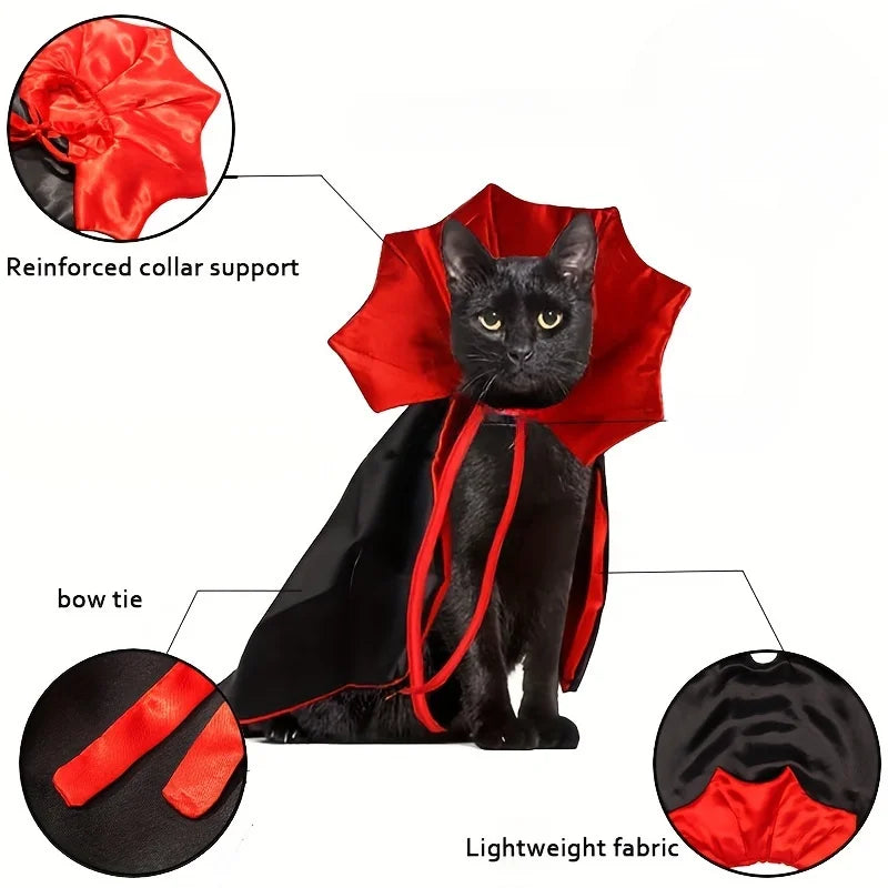 Vampire Cape and Hat for Cats