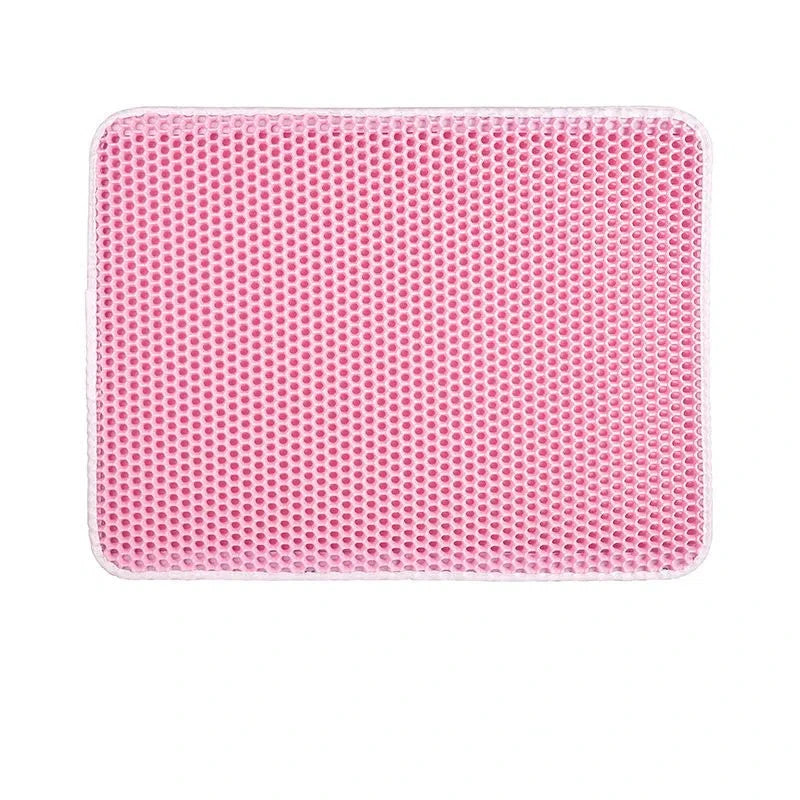 Large Double-Layer Cat Litter Mat - Pink / 30 x 30 cm