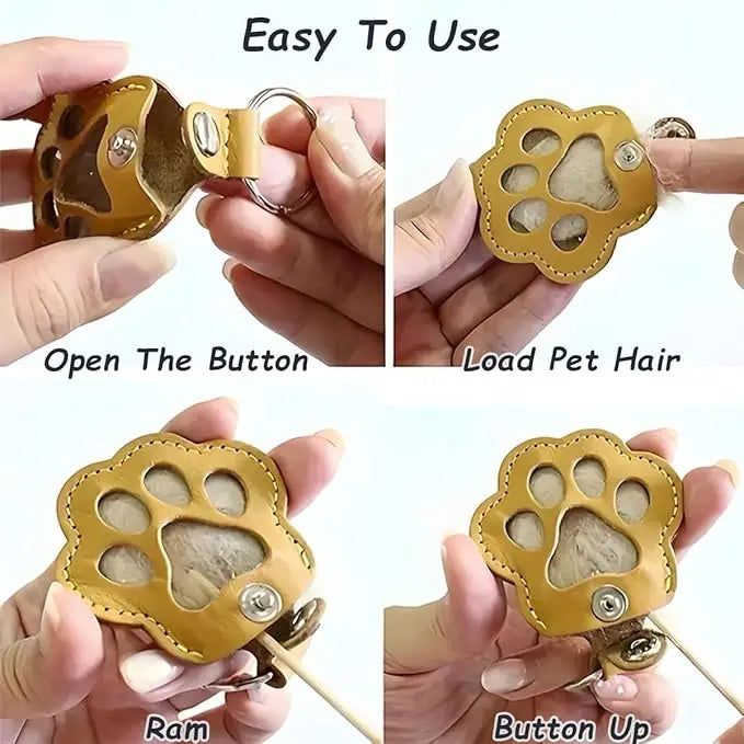 Leather Dog Fur Keepsake Keyring