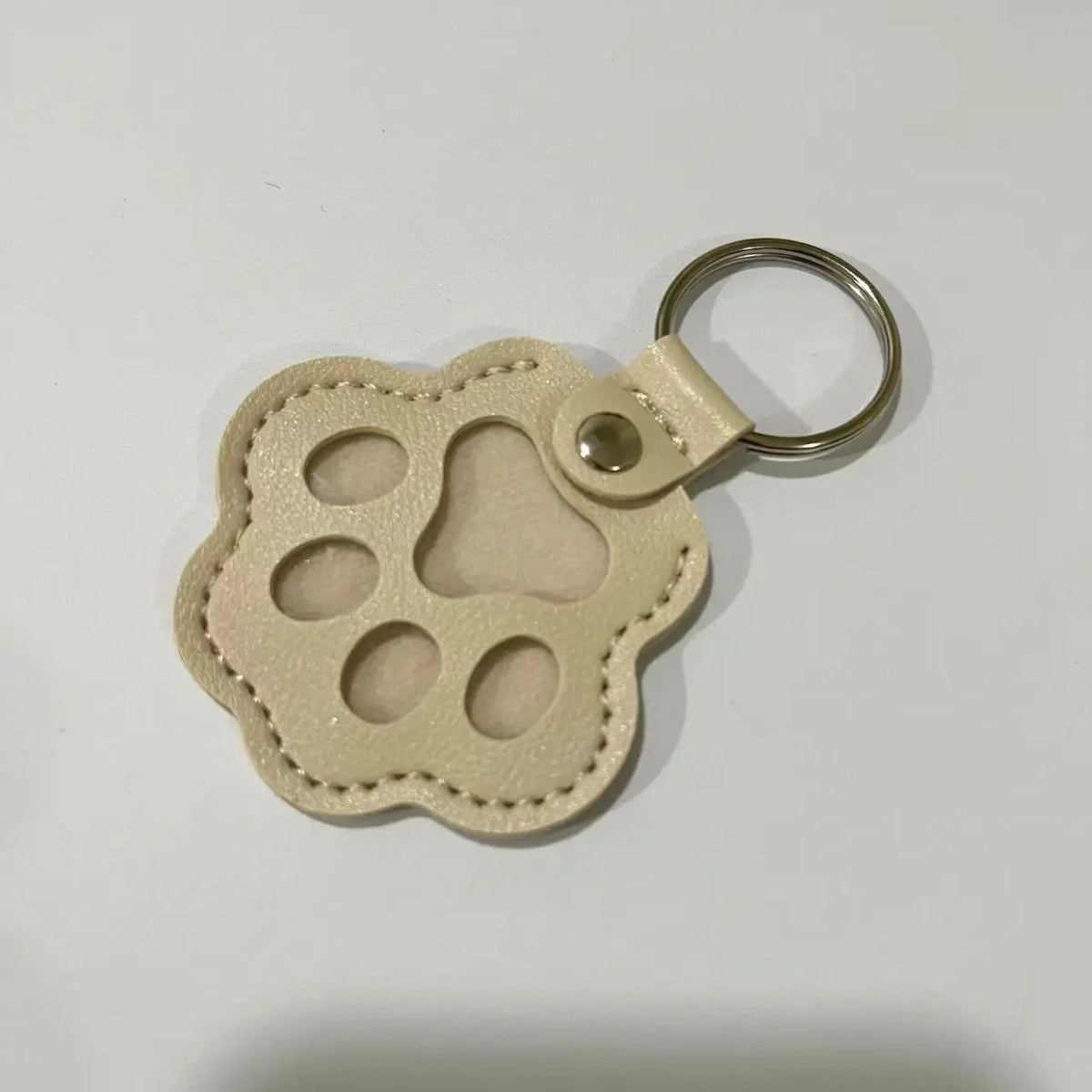 Leather Dog Fur Keepsake Keyring
