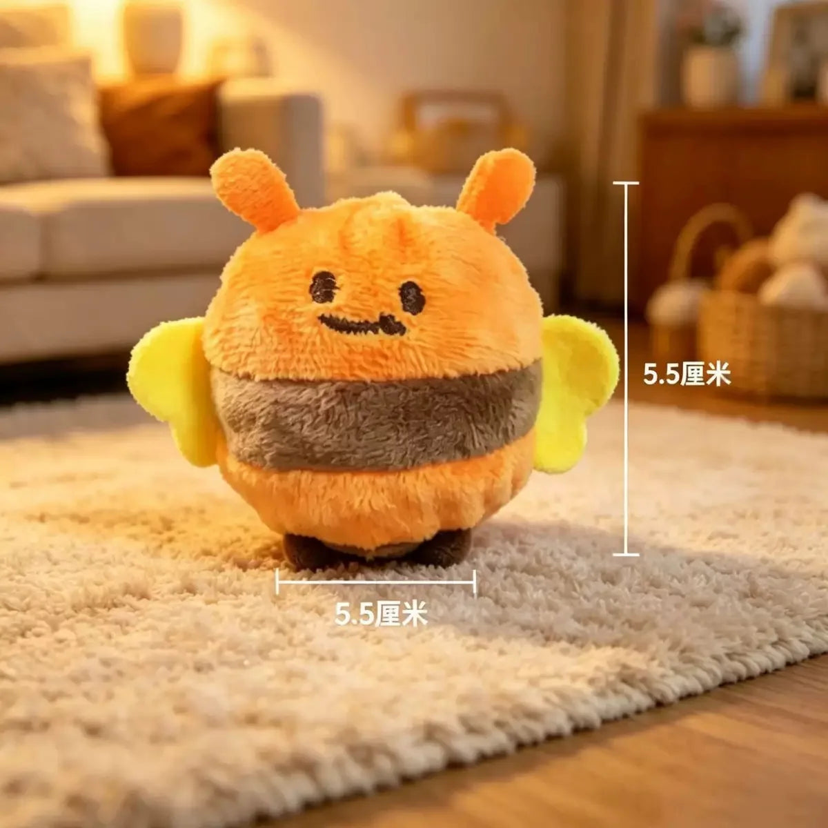 Plush Spiky Squeaky Ball Dog Toy - Orange2