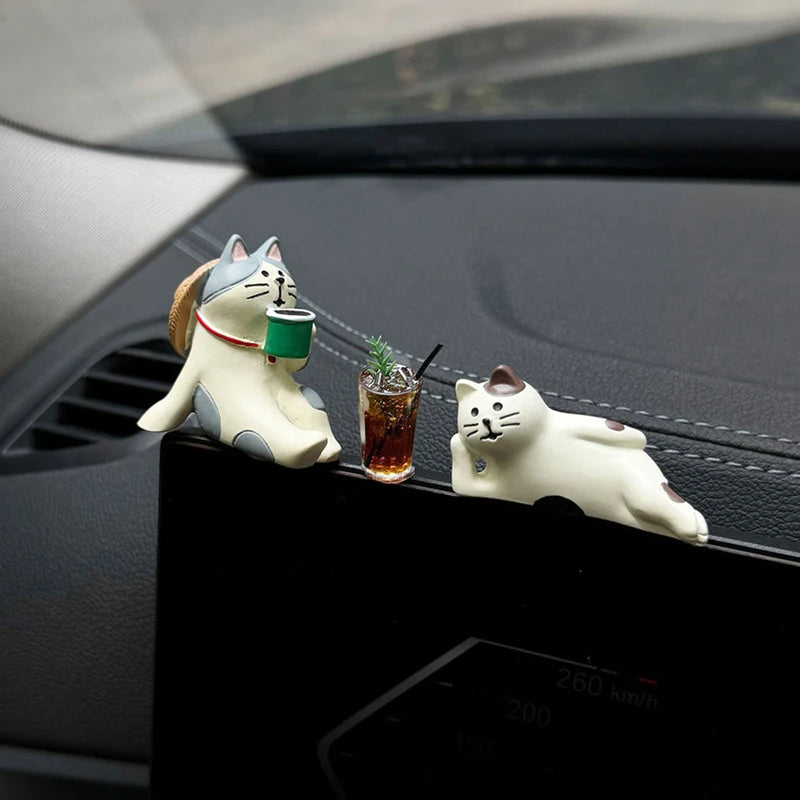 Sleepy Kitten Dashboard Figurine