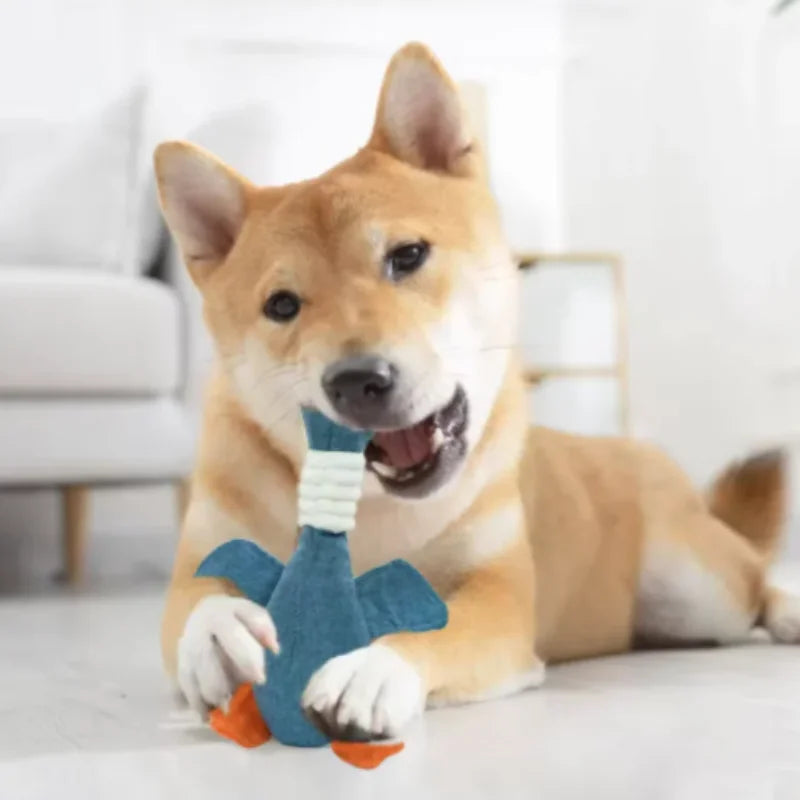 Long Plush Animal Squeaky Dog Toy