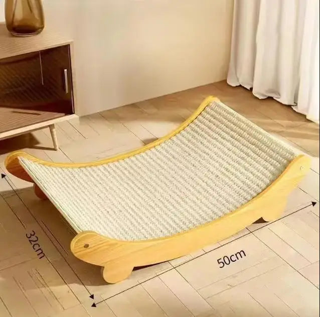 Wooden Cat Scratcher Lounger - Large