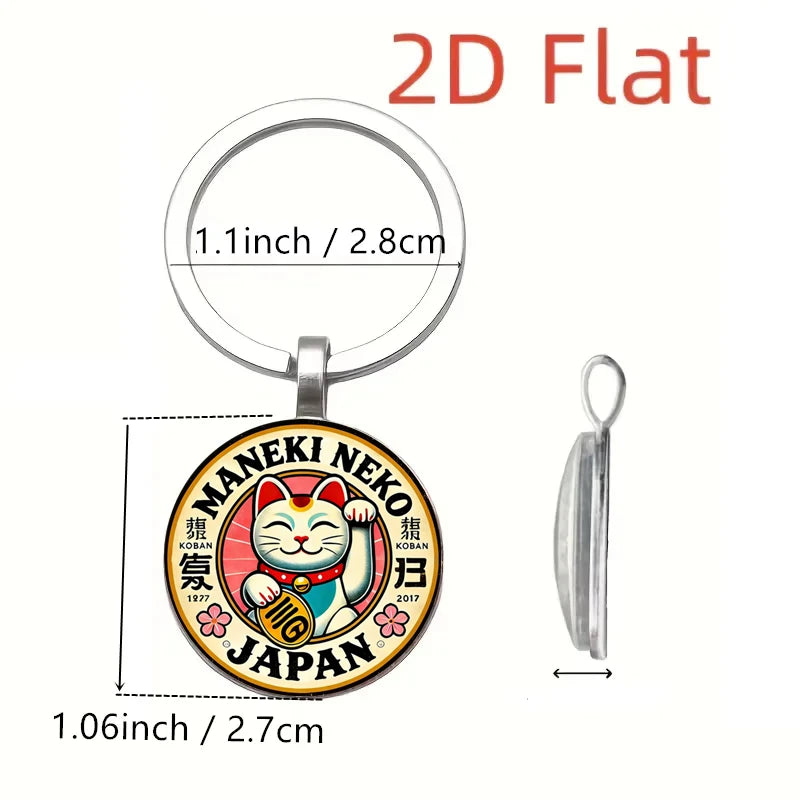 Maneki Neko Lucky Cat Keyring