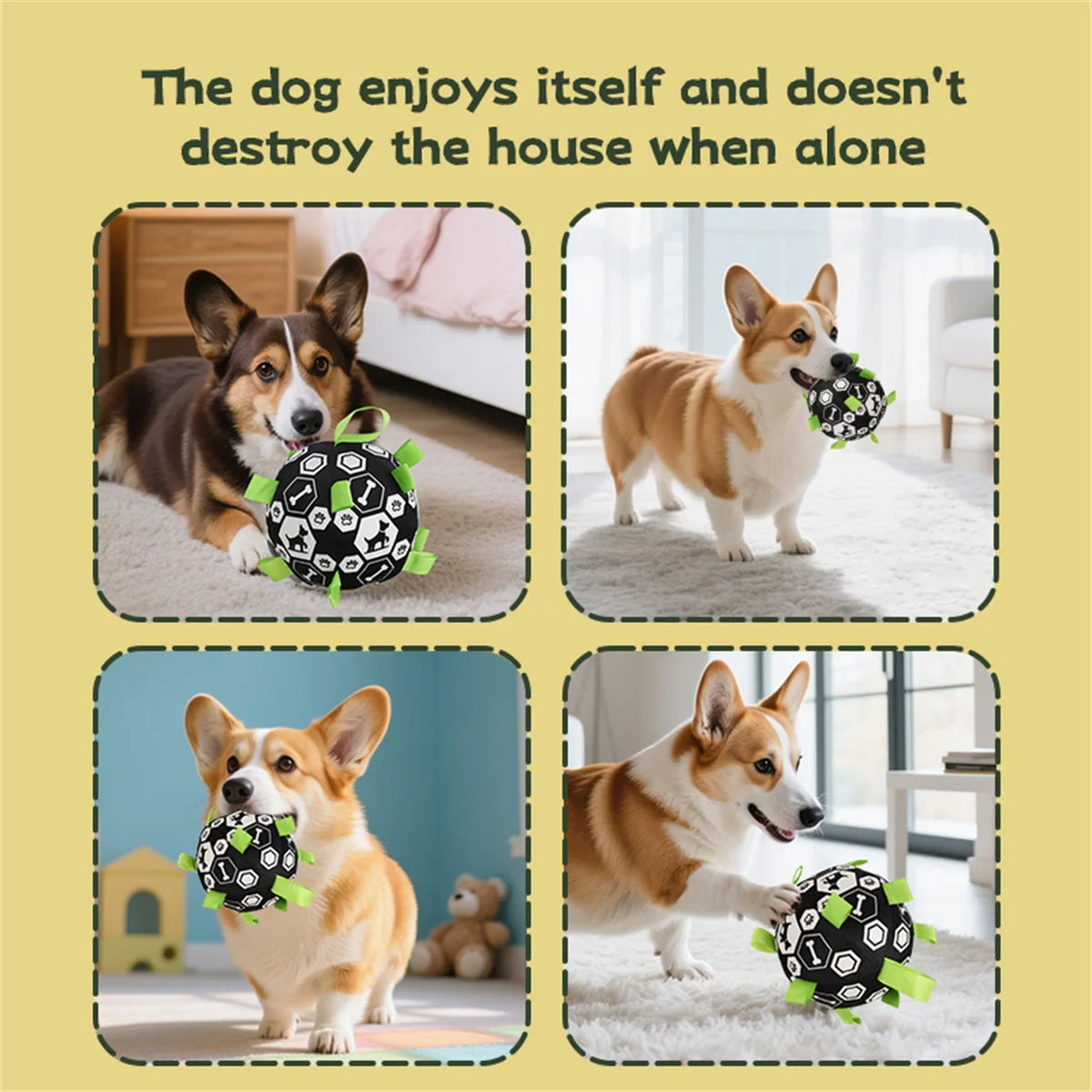 Football with Grab Tabs for Dogs