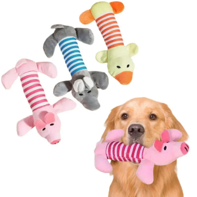 Long Plush Animal Squeaky Dog Toy