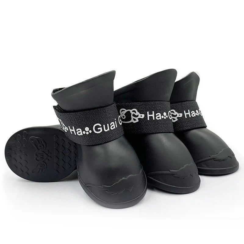 Silicone Rain Boots for Dogs, Set of 4