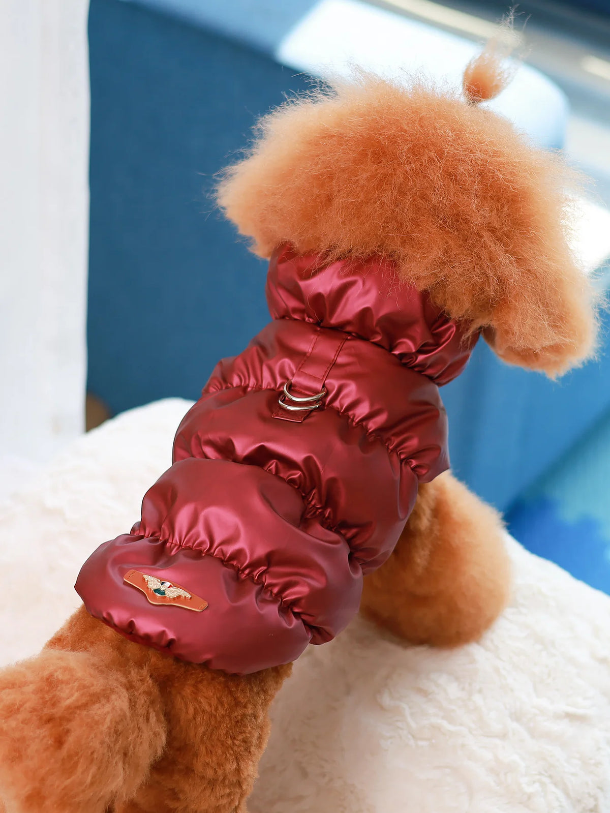 Quilted 3-Layer Winter Dog Jacket - Burgundy / XS