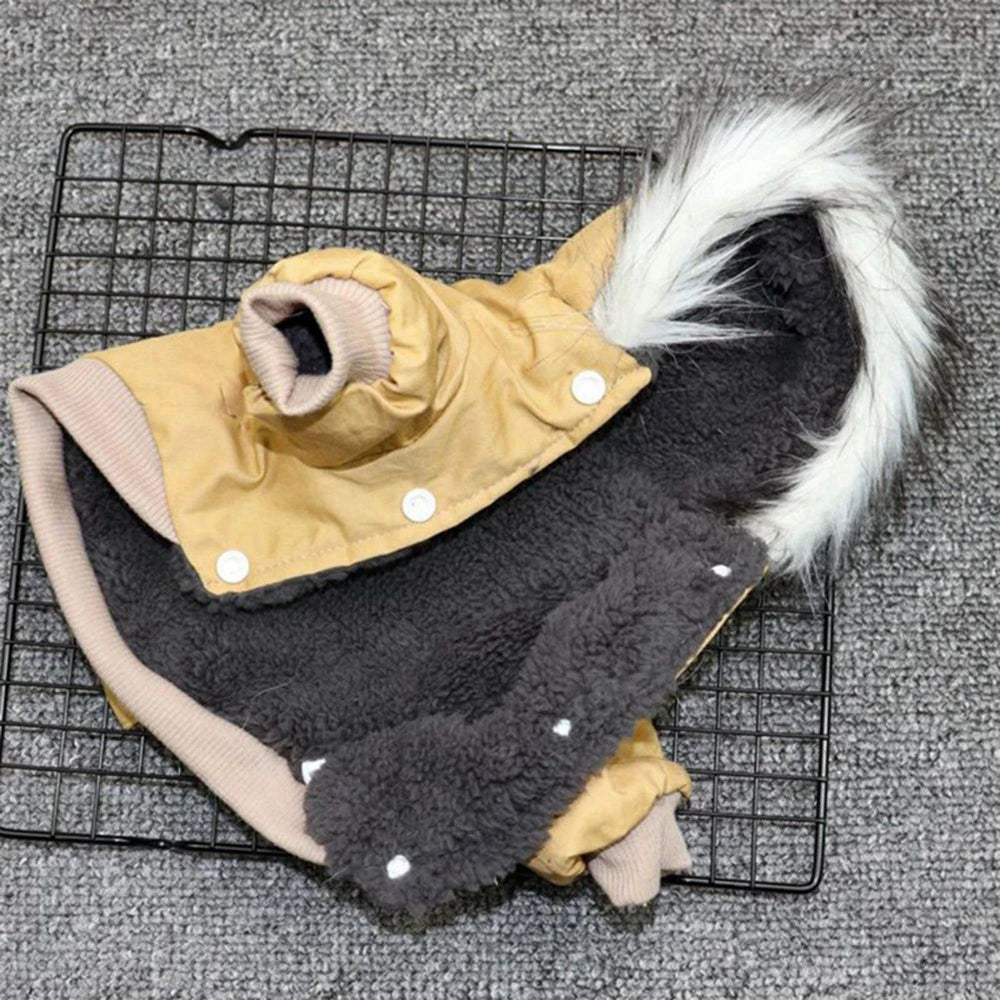 Fur-Hood Winter Parka for Small Dogs