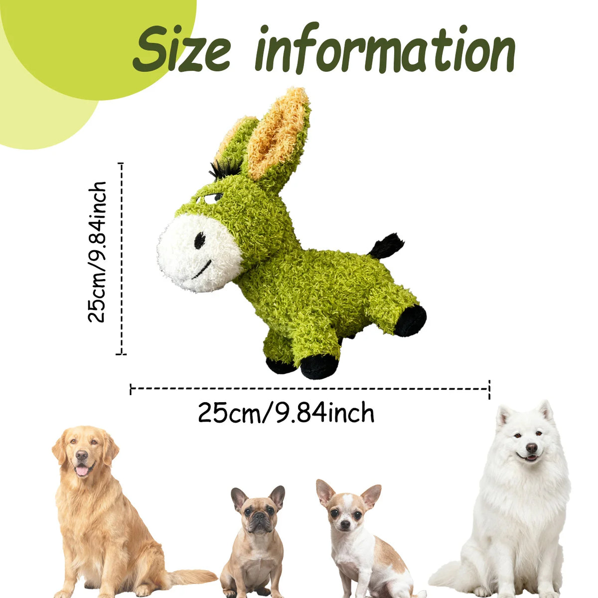 Squeaky Plush Donkey Dog Toy