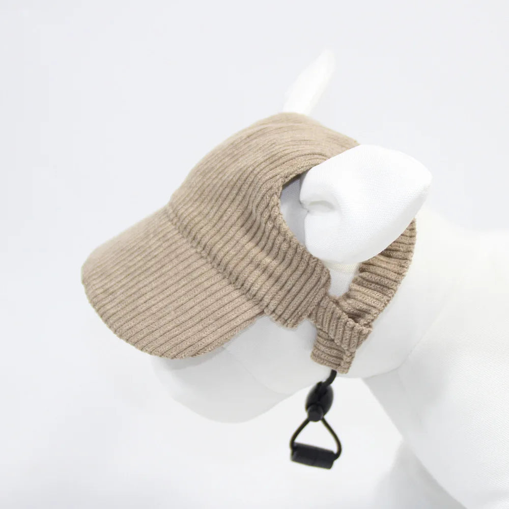 Corduroy Baseball Cap for Dogs - Khaki / XS (2 to 5 kg)