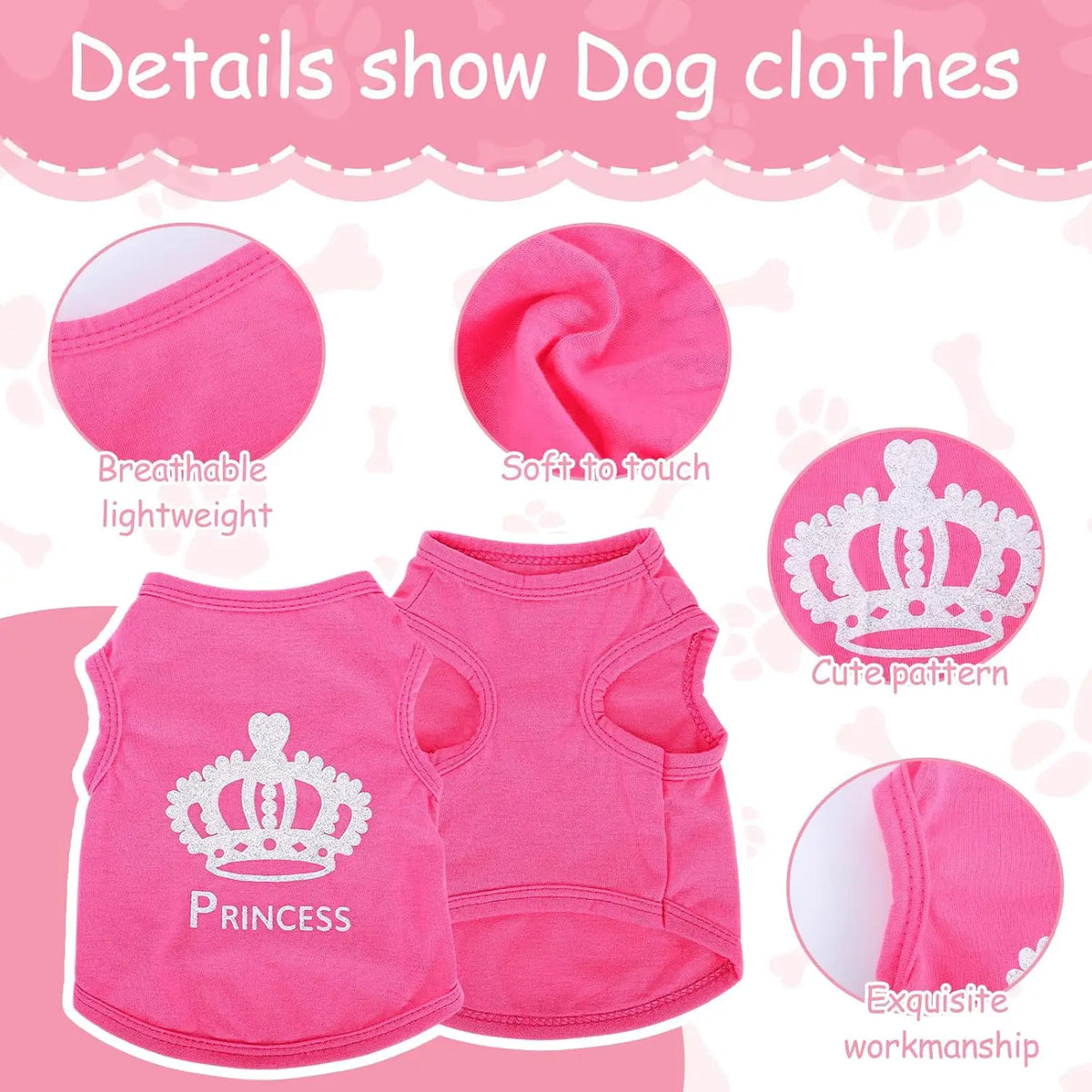 Princess Crown Vest for Small Dogs