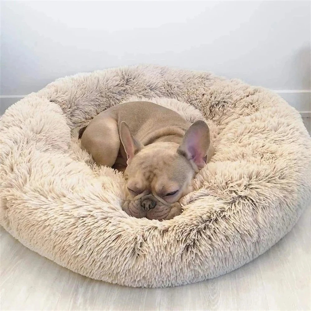 Fluffy Round Calming Bed, up to 90 cm