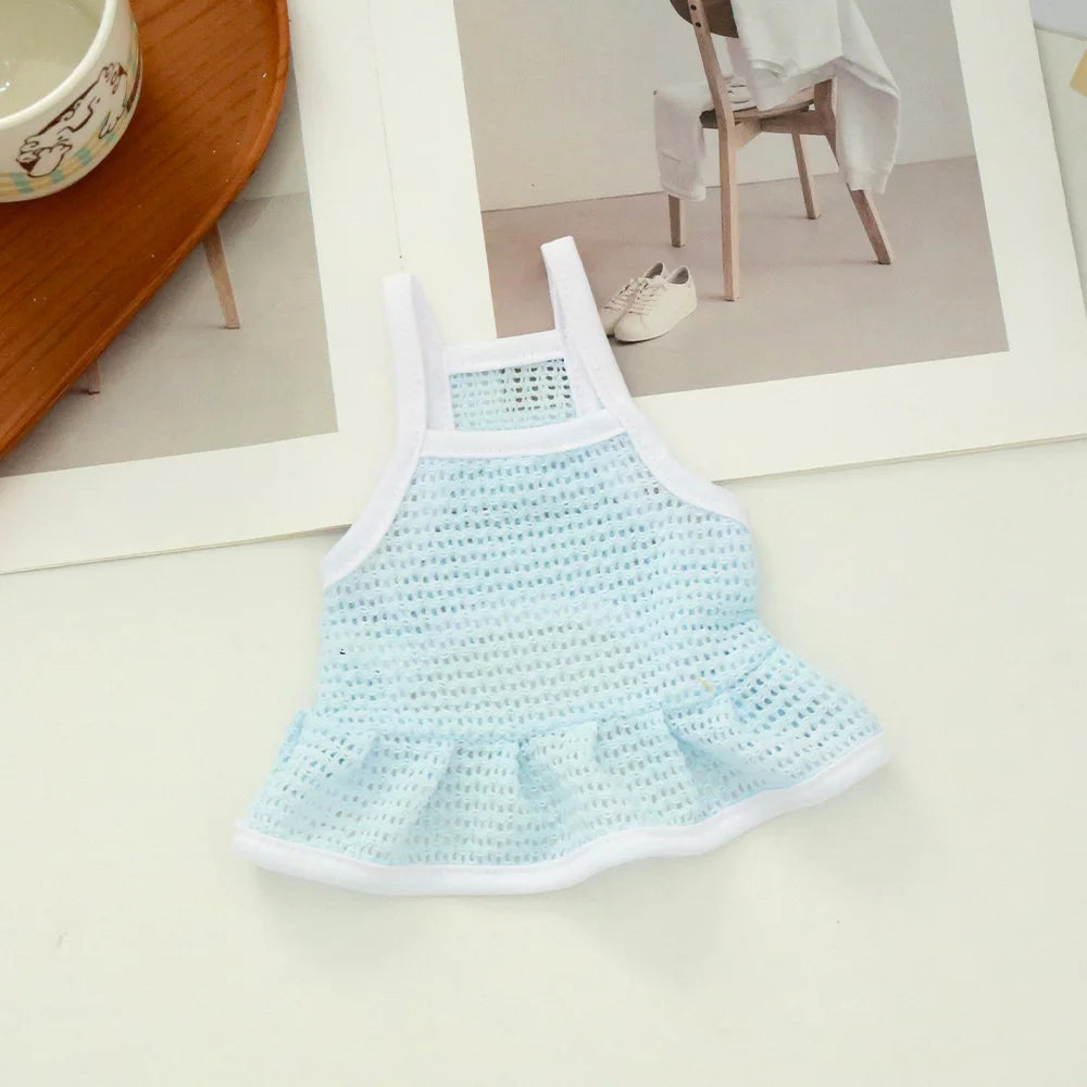 Mesh Summer Dress for Small Dogs and Cats - Blue / XS