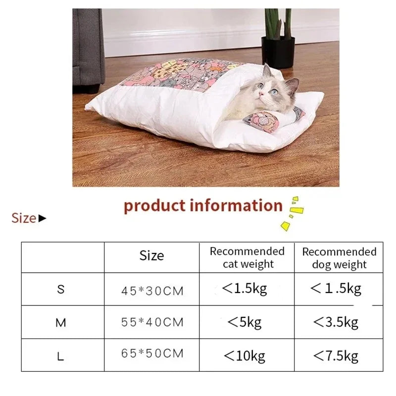 Futon-Style Cat Sleeping Bag