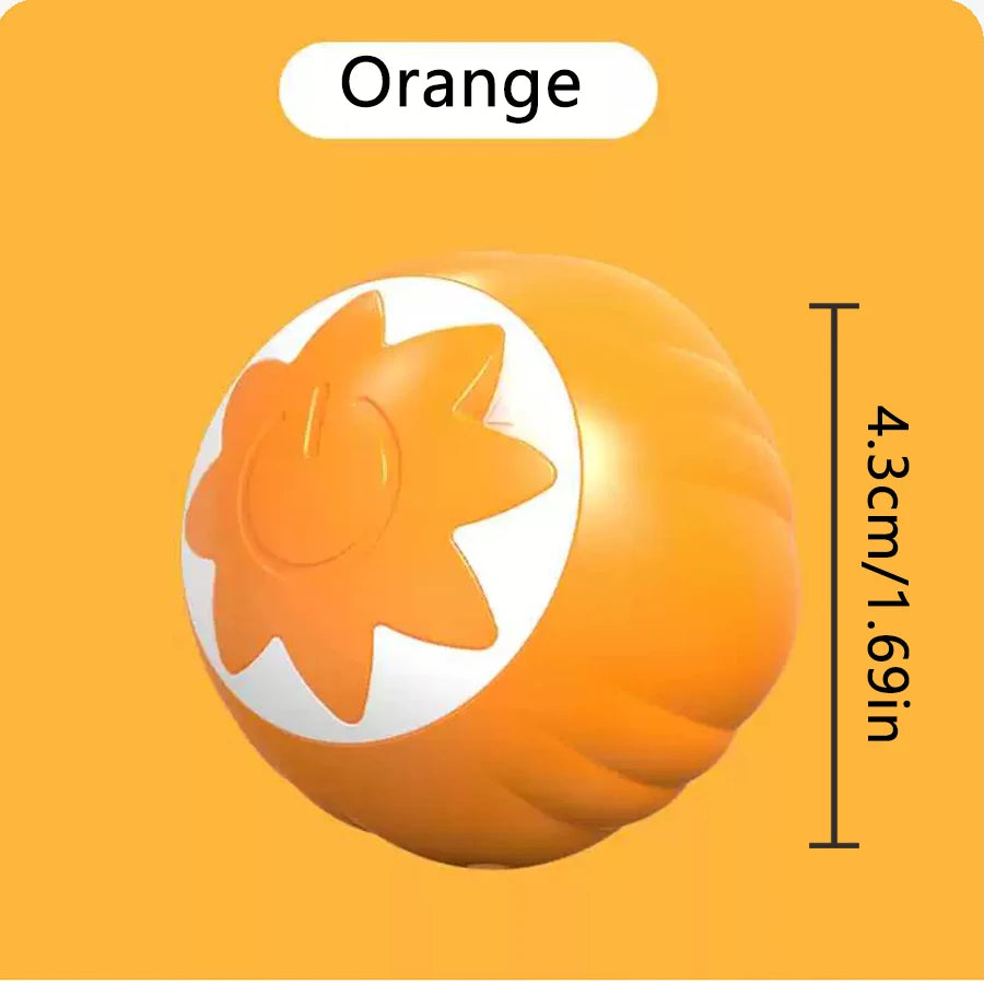 Smart Rolling Teaser Ball Cat Toy - Orange Bg