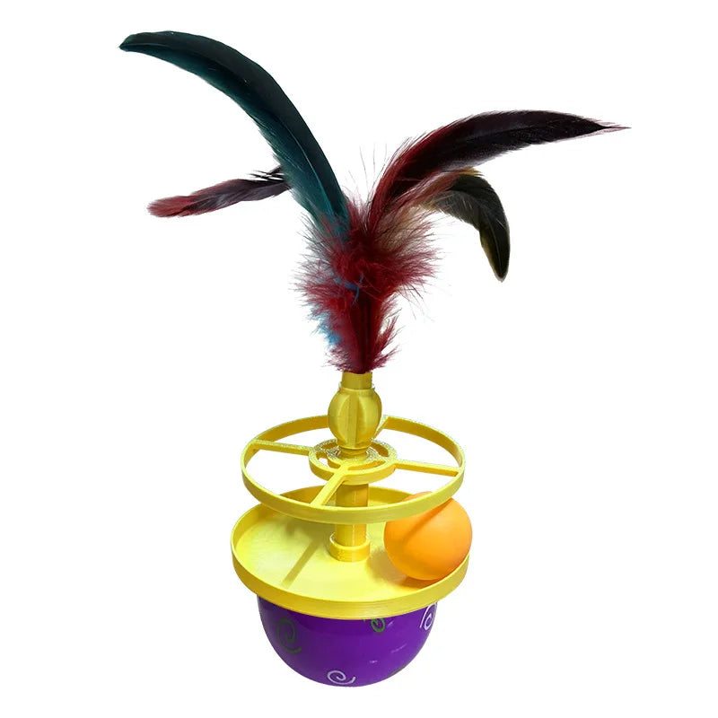 Feather Tumbler Cat Toy - With spinner