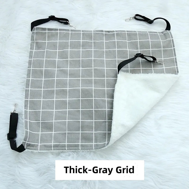 Hanging Cage Hammock - Thick-Grey Grid / S (38 x 35 cm)
