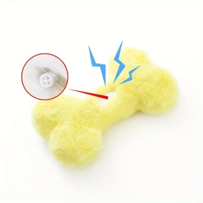 Fuzzy Plush Bone Dog Toy