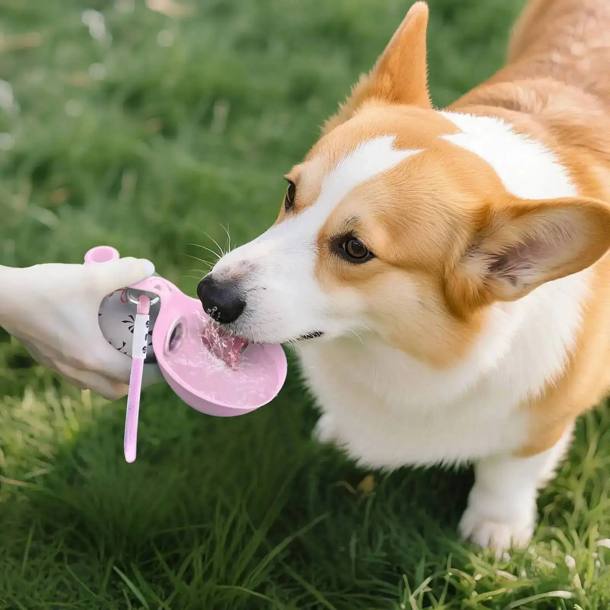 Portable Dog Water Bottle with Fold-Out Bowl