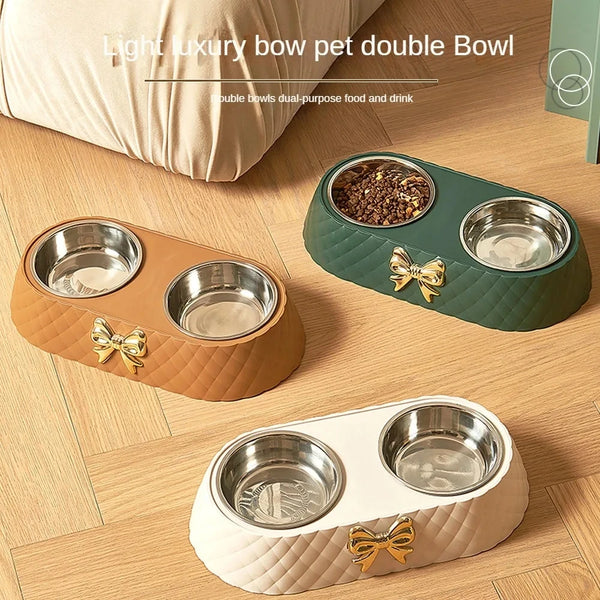 Double Bowl with Bow Stand