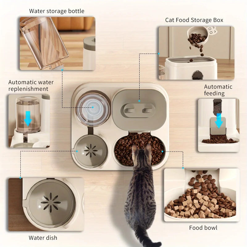 Gravity Pet Feeder and Water Dispenser Set