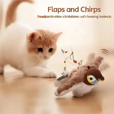 Chirping Flapping Bird Cat Toy, Rechargeable