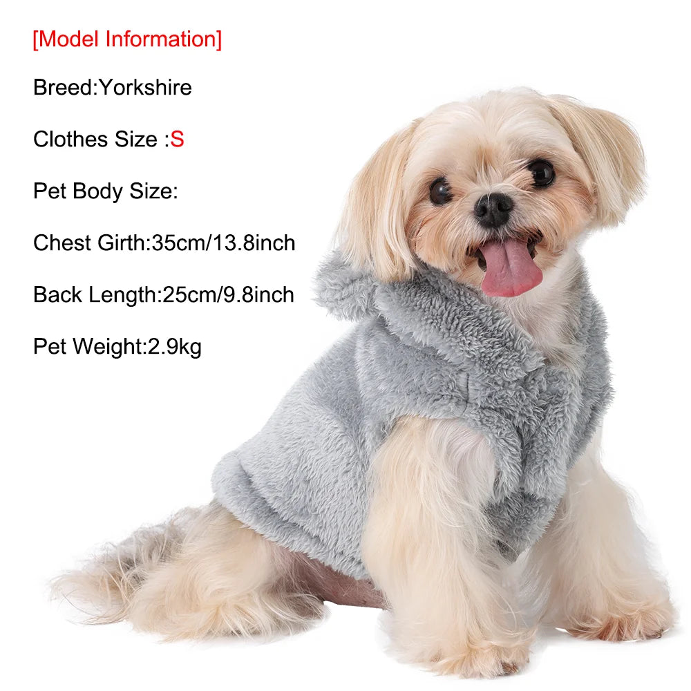 Plush Coat with Bunny Ears for Small Dogs