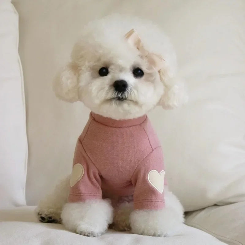 Heart Fleece Top for Small Dogs - Pink / XS