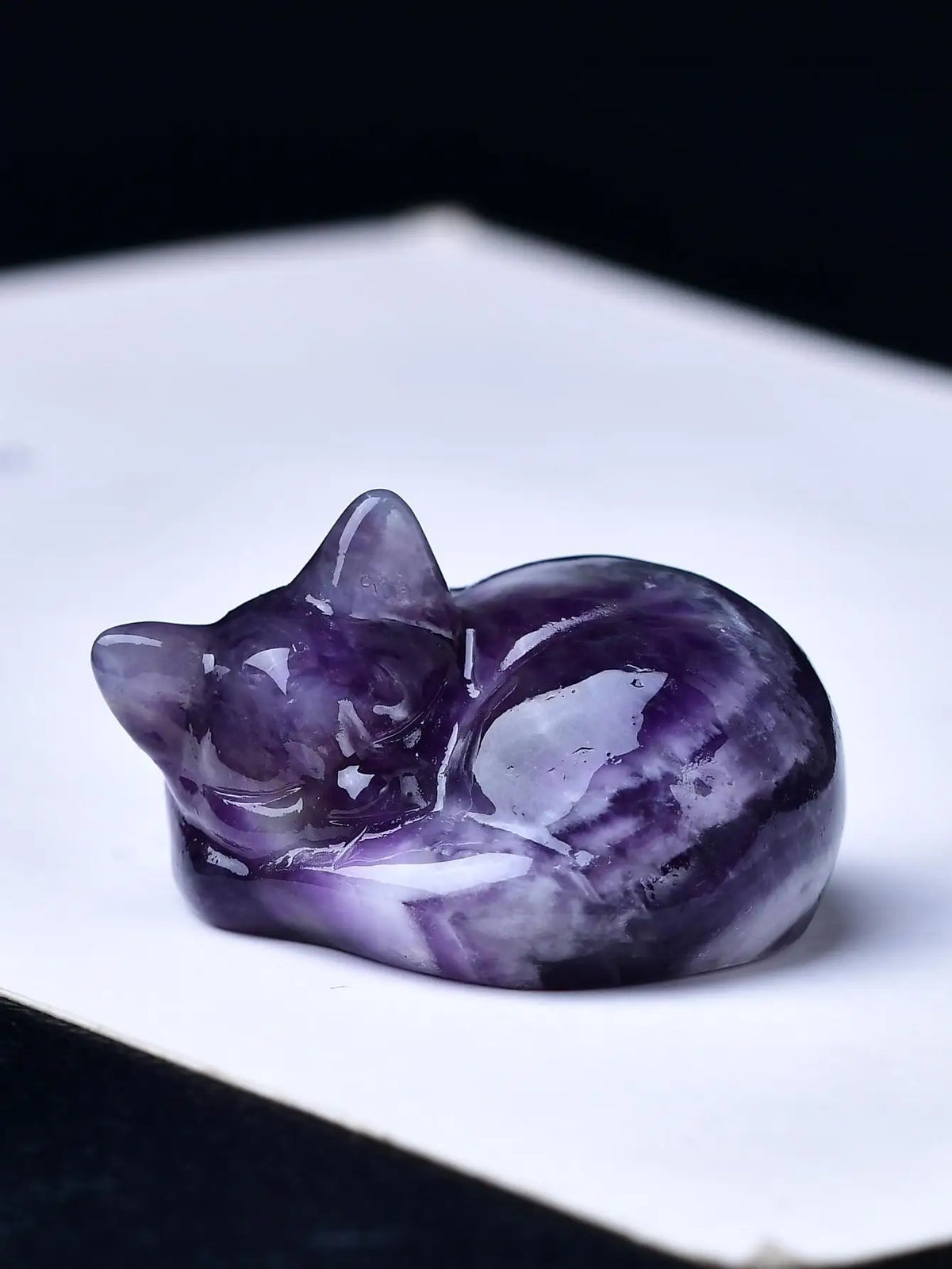 Carved Crystal Cat