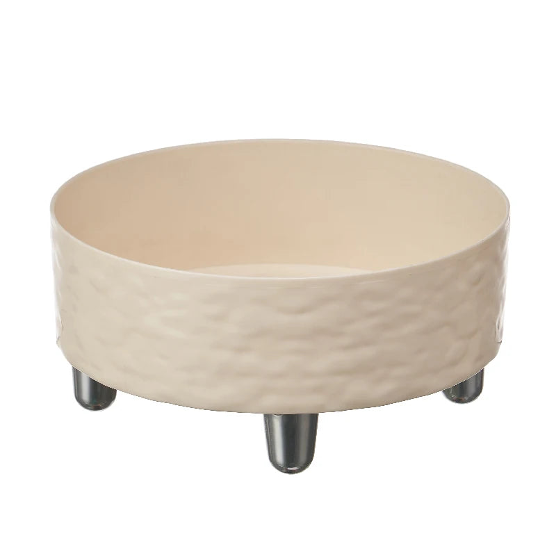 Ripple Steel Bowl on Raised Stand - Silver