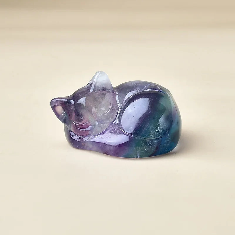 Carved Crystal Cat