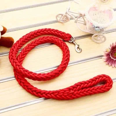 Heavy-Duty Braided Dog Lead, 1.3 m - Red / S Width 1.0 cm
