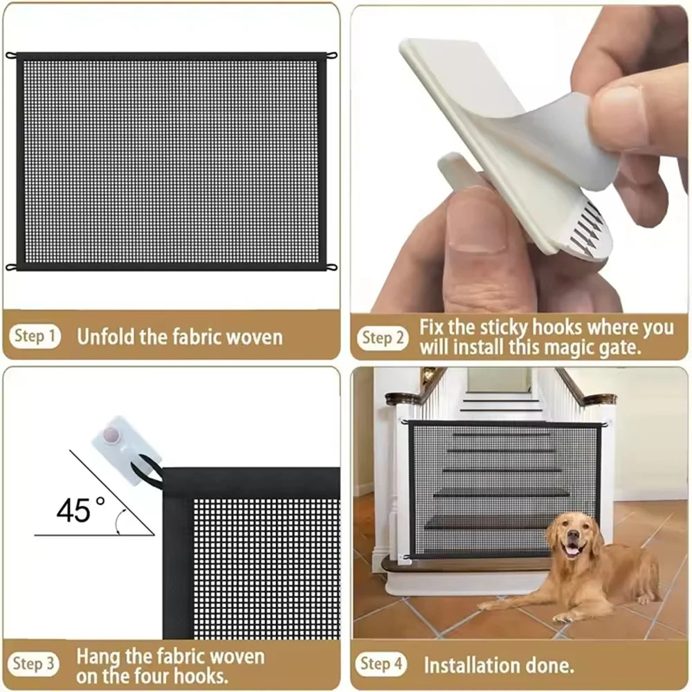 Folding Mesh Pet Gate, Size M