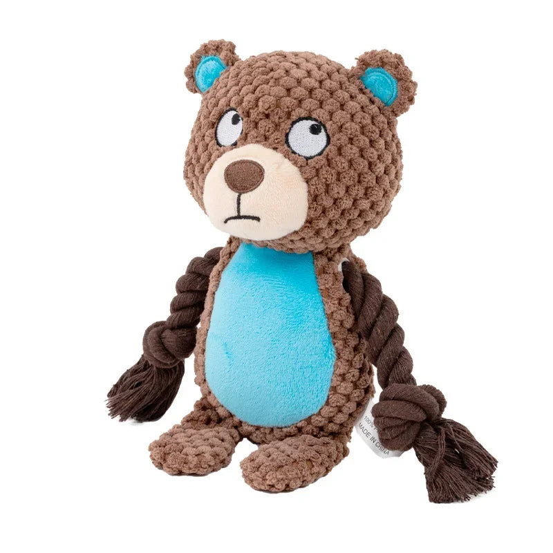 Knotted Plush Animal Dog Toy - Bear