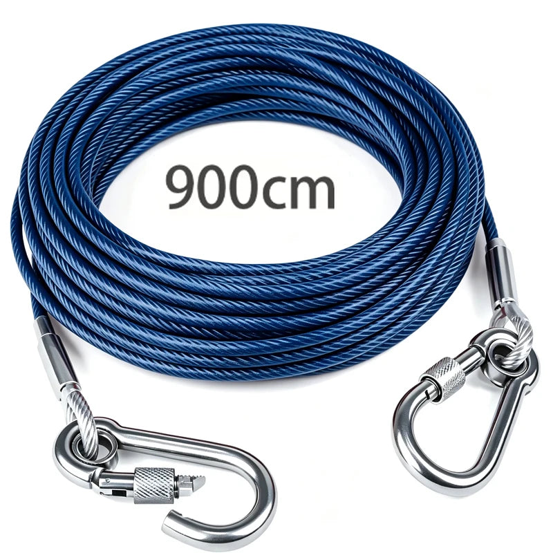 Heavy-Duty Steel Dog Tie-Out Cable - Blue 900 cm