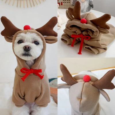 Reindeer Hoodie for Small Dogs