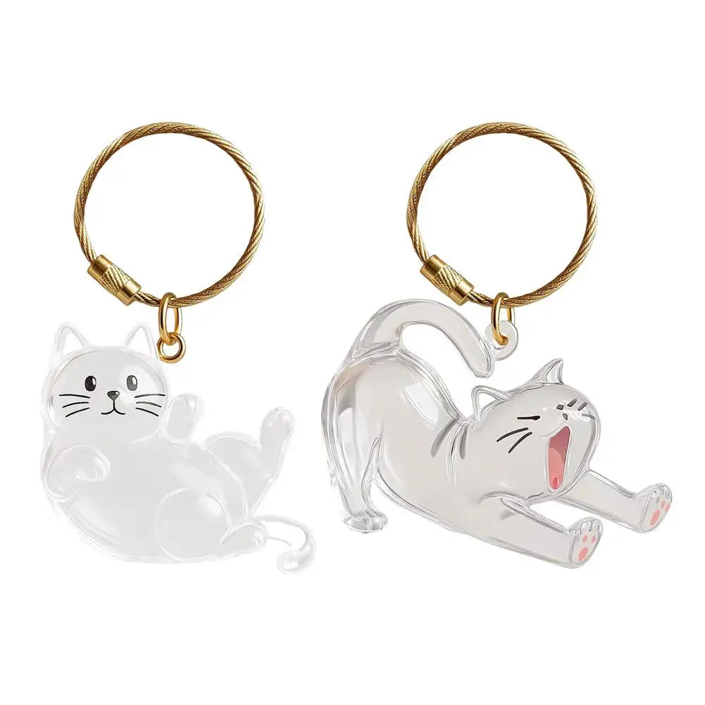 Cartoon Cat Fur Keepsake Keyring
