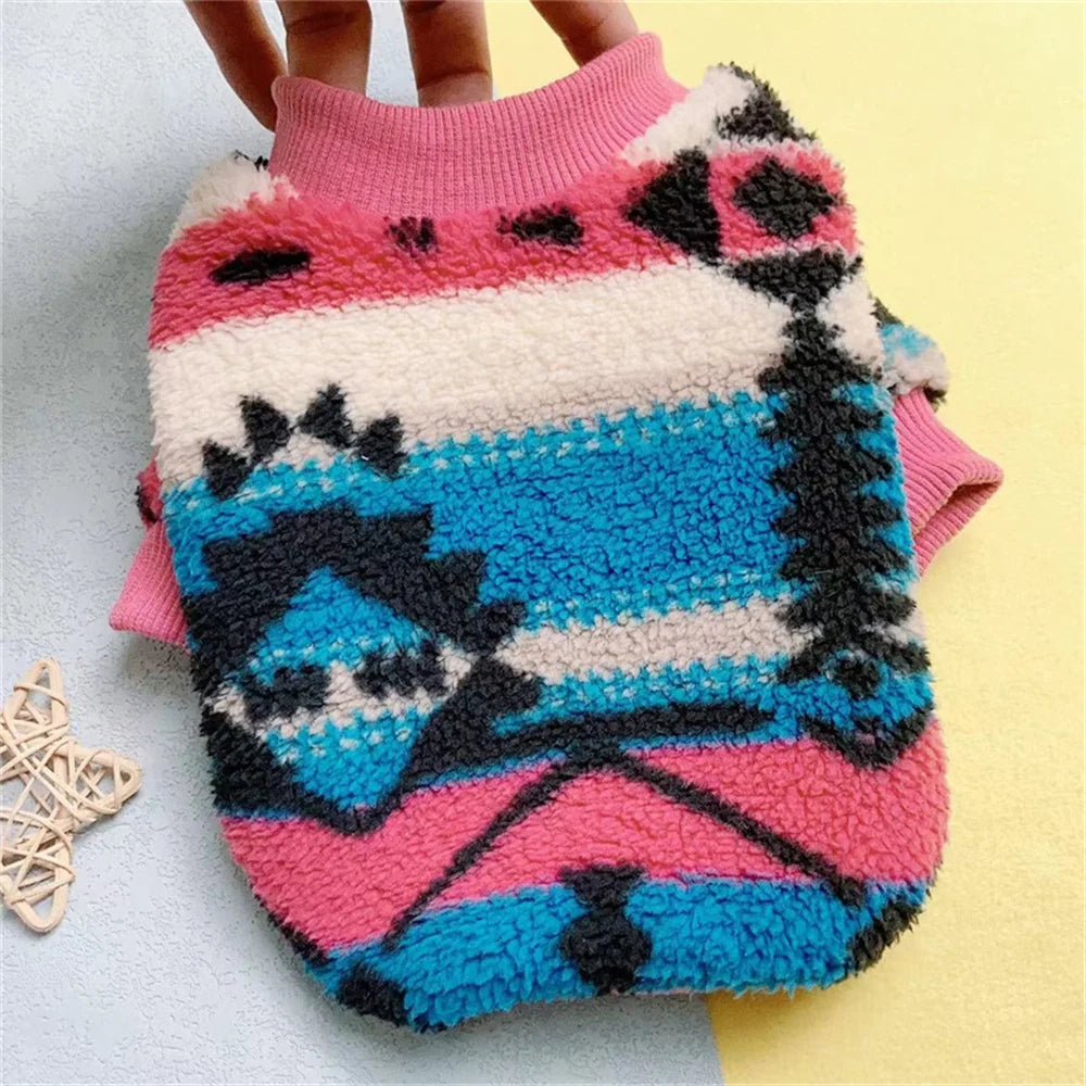 Patterned Fleece Jumper for Small Dogs
