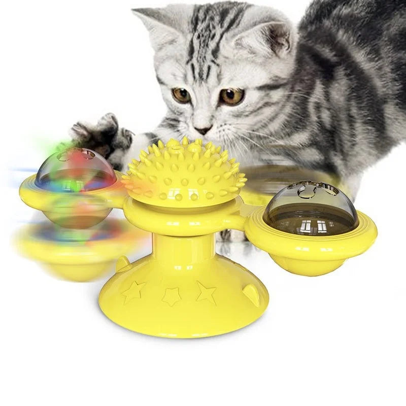 Windmill Cat Toy with Suction Base