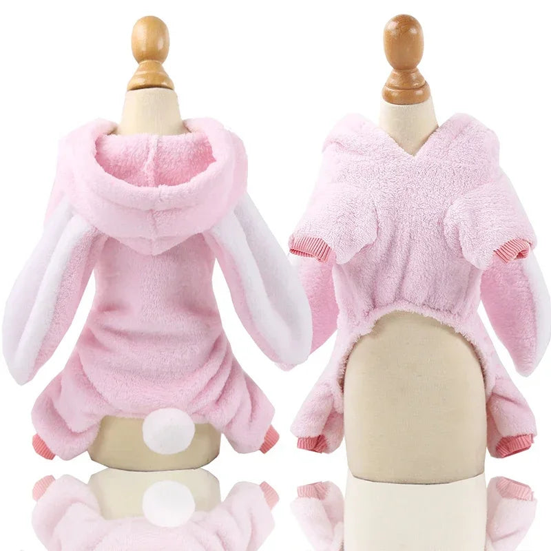 Fleece Animal Costume Hoodie for Small Dogs - Pink / XL 4.2-6 kg