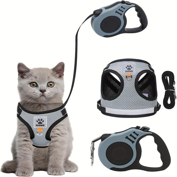 Cat Harness with Retractable Lead