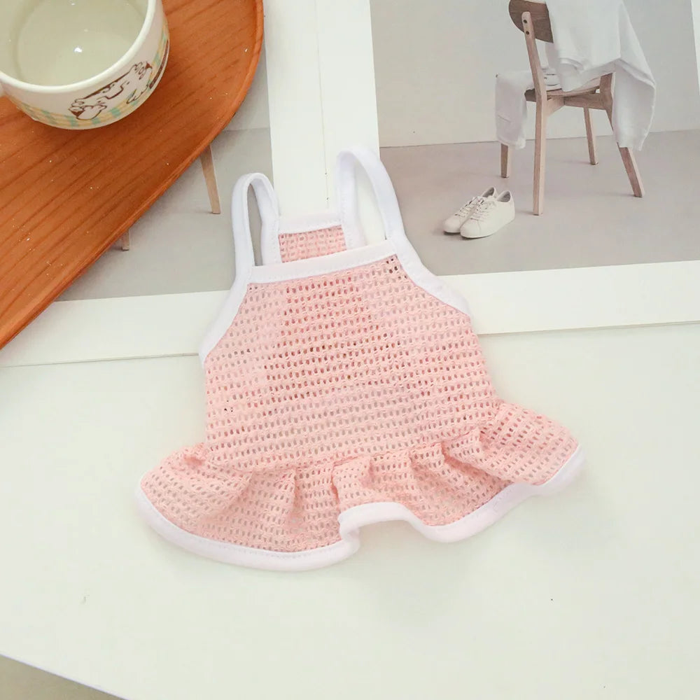 Mesh Summer Dress for Small Dogs and Cats - Pink / XS