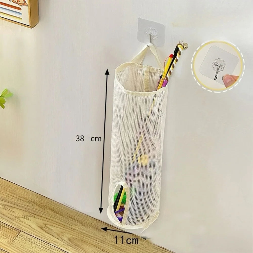 Wall-Hanging Mesh Storage for Cat Toys