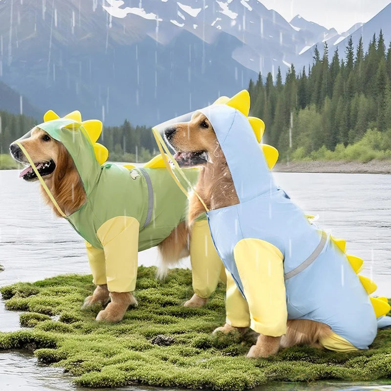 Dinosaur Raincoat for Large Dogs