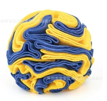 Snuffle Ball Treat Puzzle - Blue and yellow / 15 cm