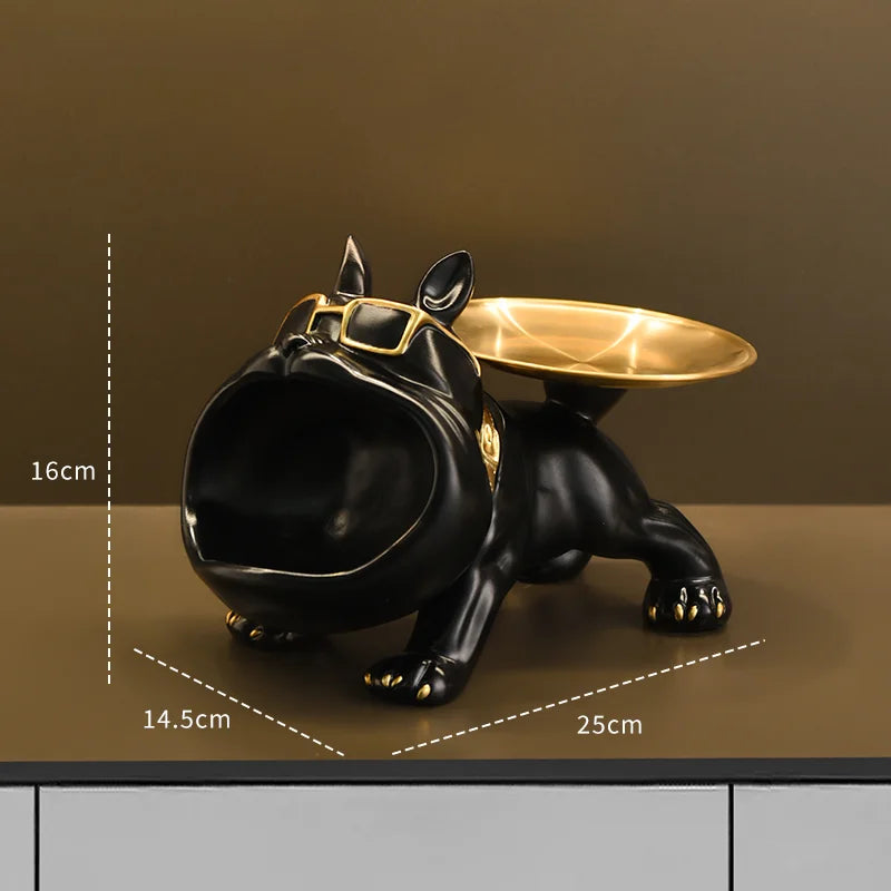 Bulldog Statue Trinket Tray